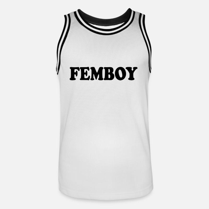 Femboy - Basketballdrakt for menn - hvit/svart