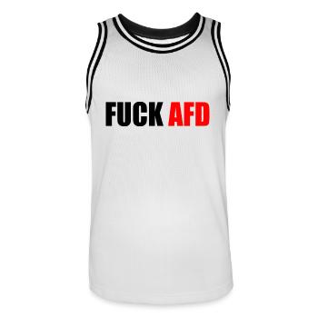 Fuck afd - Maillot de basket Homme - blanc/noir - Devant - AI Model Male 185 dark (185cm)