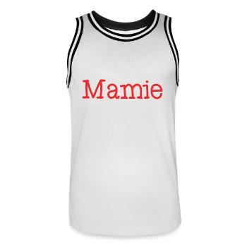 MAMIE. MAMAN. FÊTE DES MÈRES. BONNE FÊTE MAMIE - Maillot de basket Homme - blanc/noir - Devant - AI Model Male 185 dark (185cm)