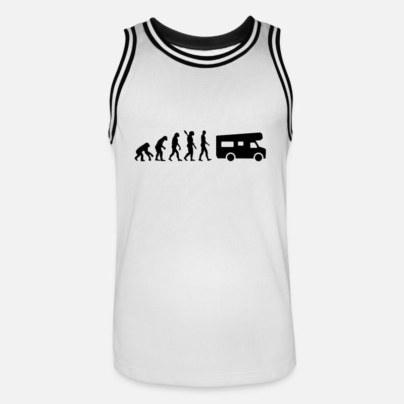 Evolution Camping - Maillot de basket Homme - blanc/noir