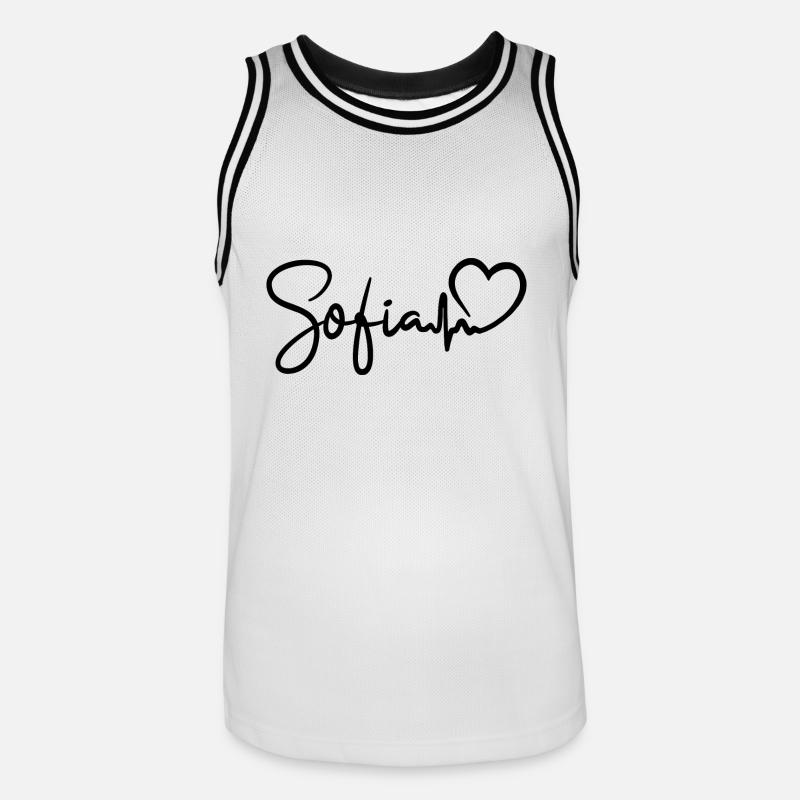 Sofia Herzschlag Bulgarien Sofia - Männer Basketball-Trikot - Weiß/Schwarz