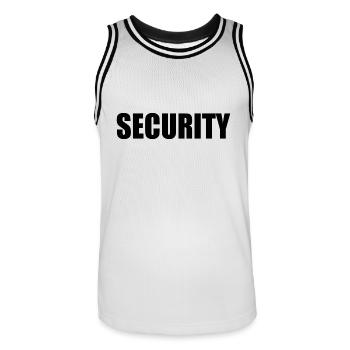 Security - Men's Basketball Jersey - white/black - Front - AI Model Male 185 dark (185cm)