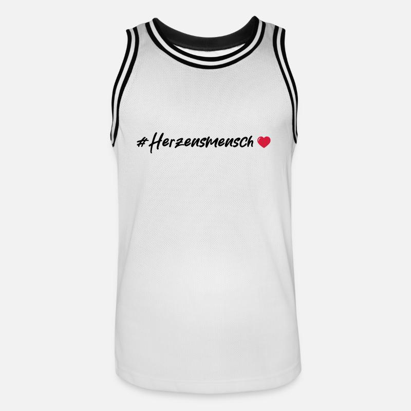 Cuore sincero - Maglia da basket per uomo - bianco/nero