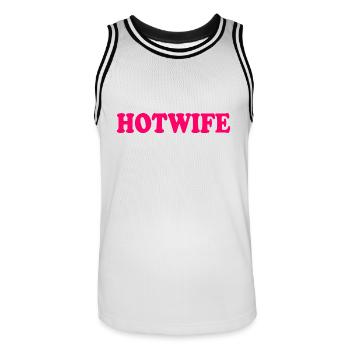 Hotwife - Maillot de basket Homme - blanc/noir - Devant - AI Model Male 185 dark (185cm)