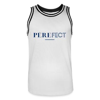Vaterfekt! Perfekter Vater! - Männer Basketball-Trikot - Weiß/Schwarz - Vorne - AI Model Male 185 dark (185cm)