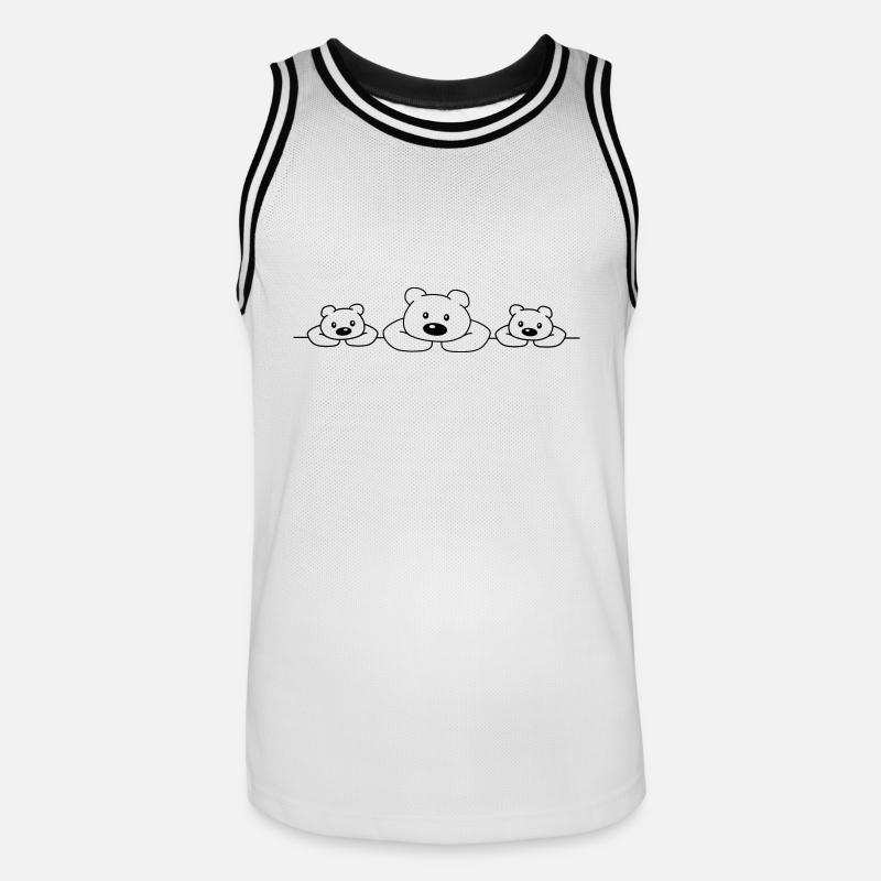 3 Bears - Männer Basketball-Trikot - Weiß/Schwarz
