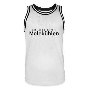 ich arbeite mit molekühlen - Männer Basketball-Trikot - Weiß/Schwarz - Vorne - AI Model Male 185 dark (185cm)