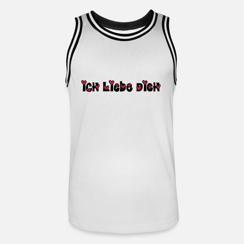 ich liebe dich - Männer Basketball-Trikot - Weiß/Schwarz