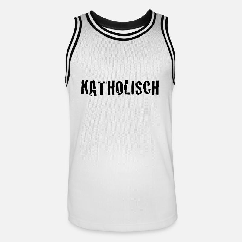 katholisch - Männer Basketball-Trikot - Weiß/Schwarz