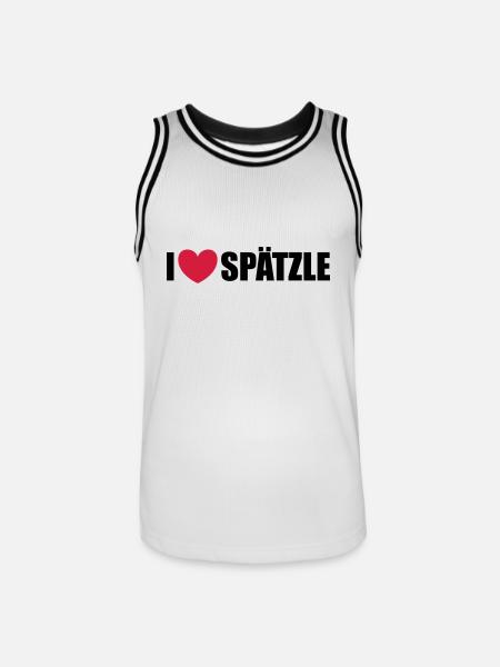Spätzle - Männer Basketball-Trikot - Weiß/Schwarz