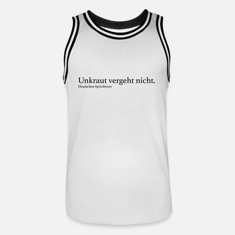 Unkraut vergeht nicht. - Männer Basketball-Trikot - Weiß/Schwarz