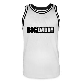 Logo Big Daddy père héros papa fête des pères - Maillot de basket Homme - blanc/noir - Devant - AI Model Male 185 dark (185cm)