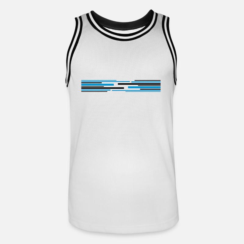 Many lines pattern - Men's Basketball Jersey - white/black