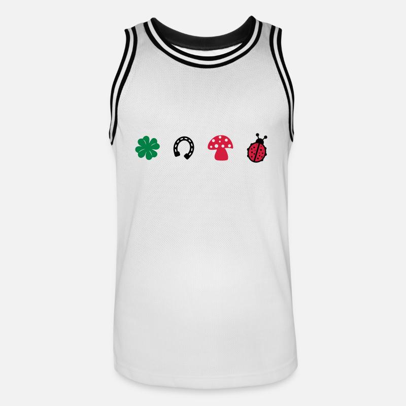 Glücksbringer - Männer Basketball-Trikot - Weiß/Schwarz