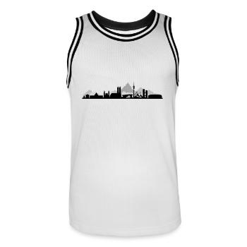 Skyline - München Berge - Männer Basketball-Trikot - Weiß/Schwarz - Vorne - AI Model Male 185 dark (185cm)
