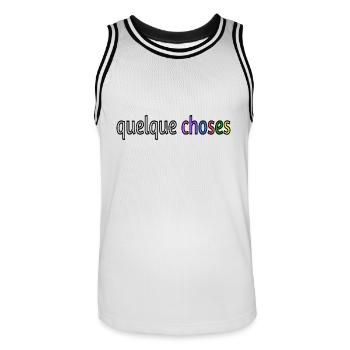 Quelques choses - Maillot de basket Homme - blanc/noir - Devant - AI Model Male 185 dark (185cm)