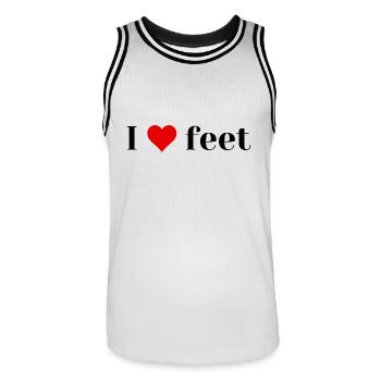 I love feet - Männer Basketball-Trikot - Weiß/Schwarz - Vorne - AI Model Male 185 dark (185cm)