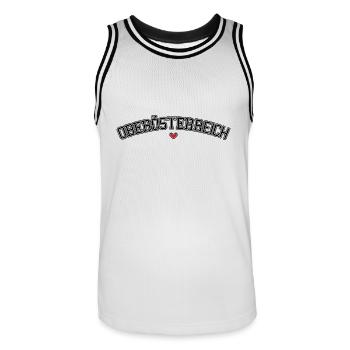 Oberösterreich Herz Schrift - Männer Basketball-Trikot - Weiß/Schwarz - Vorne - AI Model Male 185 dark (185cm)