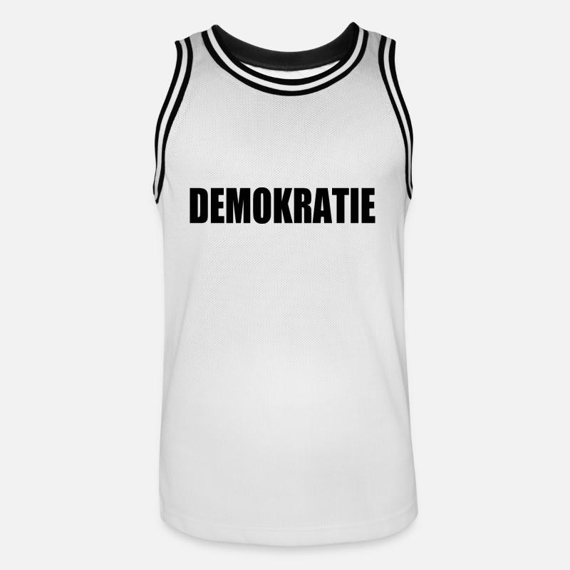 democrazia - Maglia da basket per uomo - bianco/nero