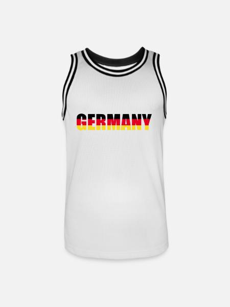 Scritta Germania con i colori nazionali - Maglia da basket per uomo - bianco/nero