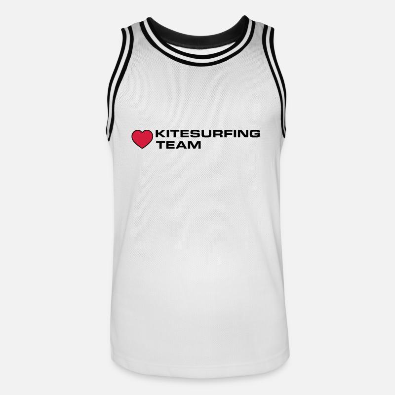 L’équipe de kitesurf Heart - Maillot de basket Homme - blanc/noir