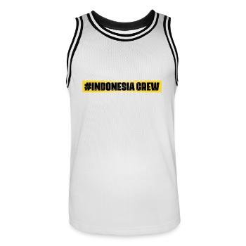 Indonesia Crew - Männer Basketball-Trikot - Weiß/Schwarz - Vorne - AI Model Male 185 dark (185cm)