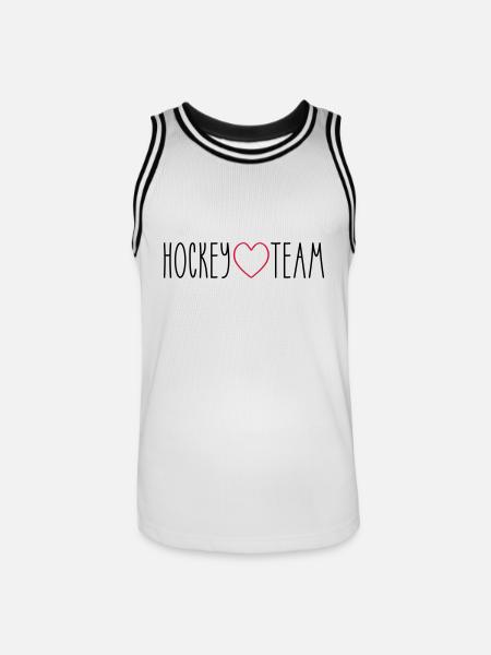 Hockey Team Herz - Männer Basketball-Trikot - Weiß/Schwarz