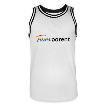 Transparent Transgender Wortspiel für alle Eltern - Männer Basketball-Trikot - Weiß/Schwarz - Vorne - AI Model Male 185 dark (185cm)
