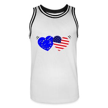 Die Europa Amerika Liebe - Männer Basketball-Trikot - Weiß/Schwarz - Vorne - AI Model Male 185 dark (185cm)