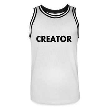 Creator - Maillot de basket Homme - blanc/noir - Devant - AI Model Male 185 dark (185cm)