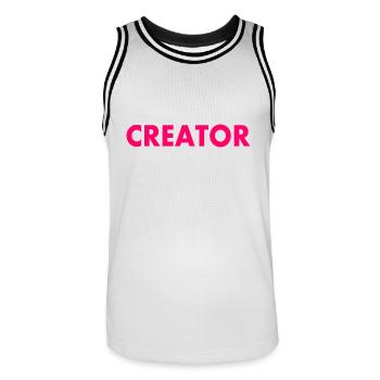 Creator - Maillot de basket Homme - blanc/noir - Devant - AI Model Male 185 dark (185cm)
