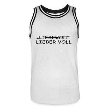 Bier Wein Party Fun - Lieber voll als liebevoll - Männer Basketball-Trikot - Weiß/Schwarz - Vorne - AI Model Male 185 dark (185cm)