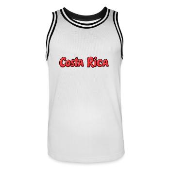 Costa Rica – Tropen-Quest Level 99! - Männer Basketball-Trikot - Weiß/Schwarz - Vorne - AI Model Male 185 dark (185cm)