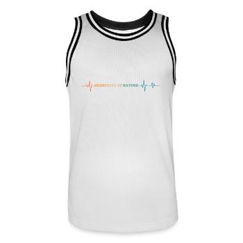 Herzschlag der Natur Retro Herzschlag - Männer Basketball-Trikot - Weiß/Schwarz - Vorne - AI Model Male 185 dark (185cm)