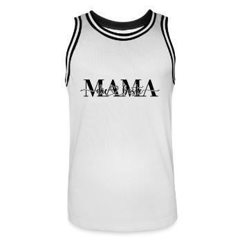 Mama die beste - Mama Tochter Sohn – Mutterta - Männer Basketball-Trikot - Weiß/Schwarz - Vorne - AI Model Male 185 dark (185cm)