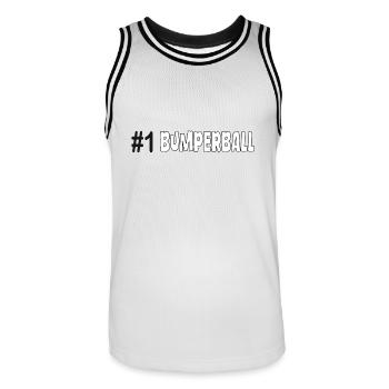 Bumperball Bubble Ball Sport - Men's Basketball Jersey - white/black - Front - AI Model Male 185 dark (185cm)