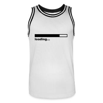 Loading Bar - Internet - Game - Men's Basketball Jersey - white/black - Front - AI Model Male 185 dark (185cm)