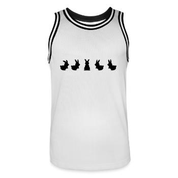 five bunnies (1c) - Männer Basketball-Trikot - Weiß/Schwarz - Vorne - AI Model Male 185 dark (185cm)