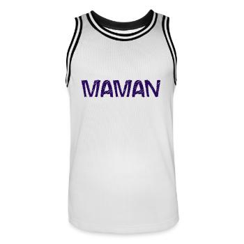 BONNE FÊTE MAMAN. MAMAN. FÊTE DES MÈRES. JE T'AIME - Maillot de basket Homme - blanc/noir - Devant - AI Model Male 185 dark (185cm)