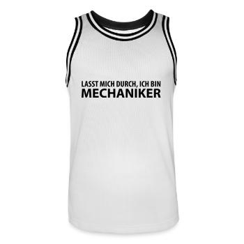 lasst mich durch, ich bin mechaniker - Maillot de basket Homme - blanc/noir - Devant - AI Model Male 185 dark (185cm)