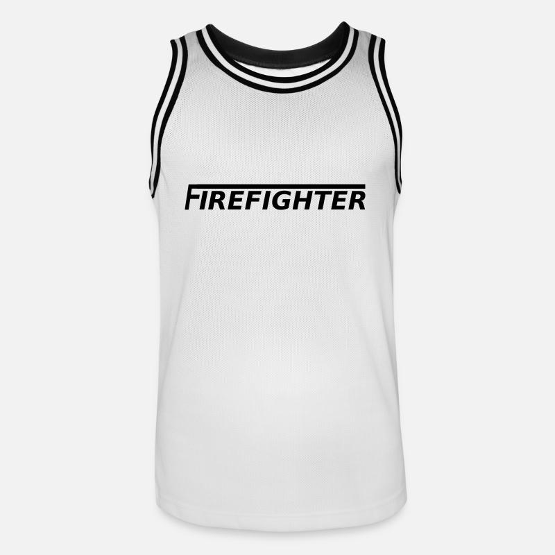 Firefighter LangesF - Männer Basketball-Trikot - Weiß/Schwarz