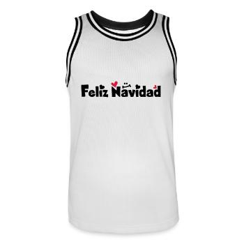 Feliz Navidad Frohe Weihnachten - Männer Basketball-Trikot - Weiß/Schwarz - Vorne - AI Model Male 185 dark (185cm)