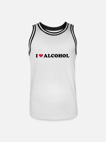 I Love Alcohol - Männer Basketball-Trikot - Weiß/Schwarz