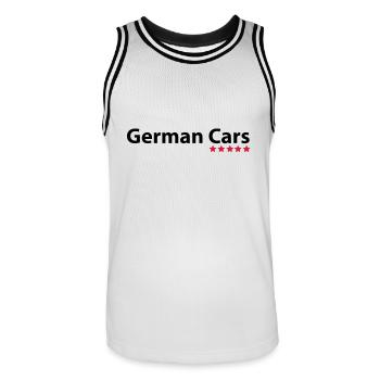 German Cars - Männer Basketball-Trikot - Weiß/Schwarz - Vorne - AI Model Male 185 dark (185cm)