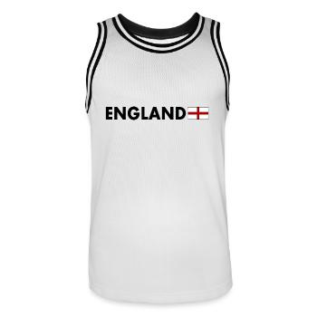 angleterre - Maillot de basket Homme - blanc/noir - Devant - AI Model Male 185 dark (185cm)