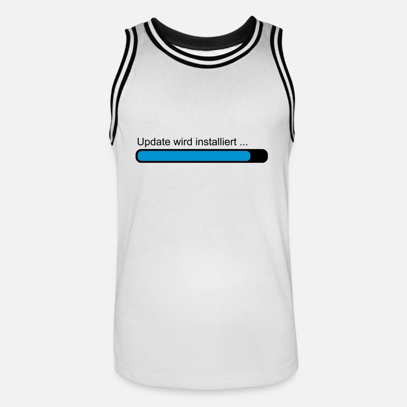 Update wird installiert ... Ladebalken - Männer Basketball-Trikot - Weiß/Schwarz