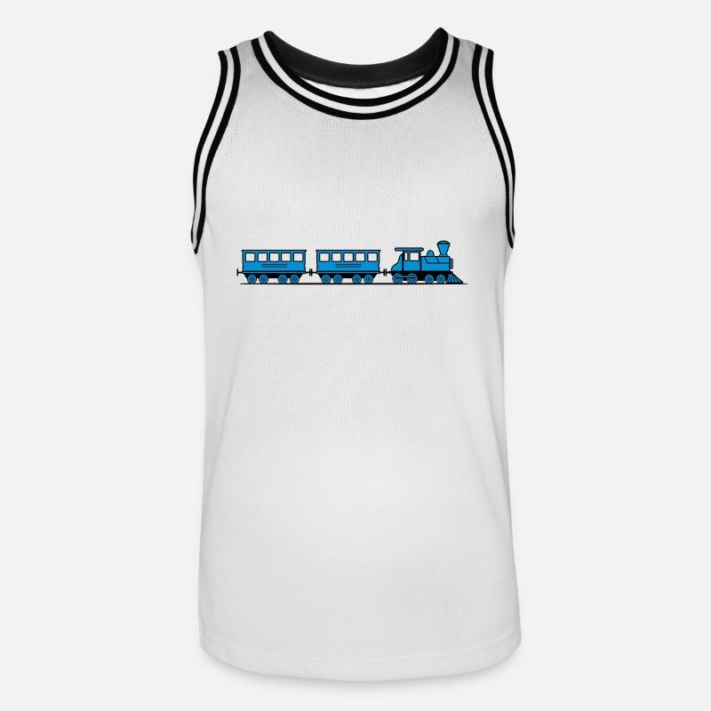 Zug Eisenbahn Dampflok Wagons - Männer Basketball-Trikot - Weiß/Schwarz