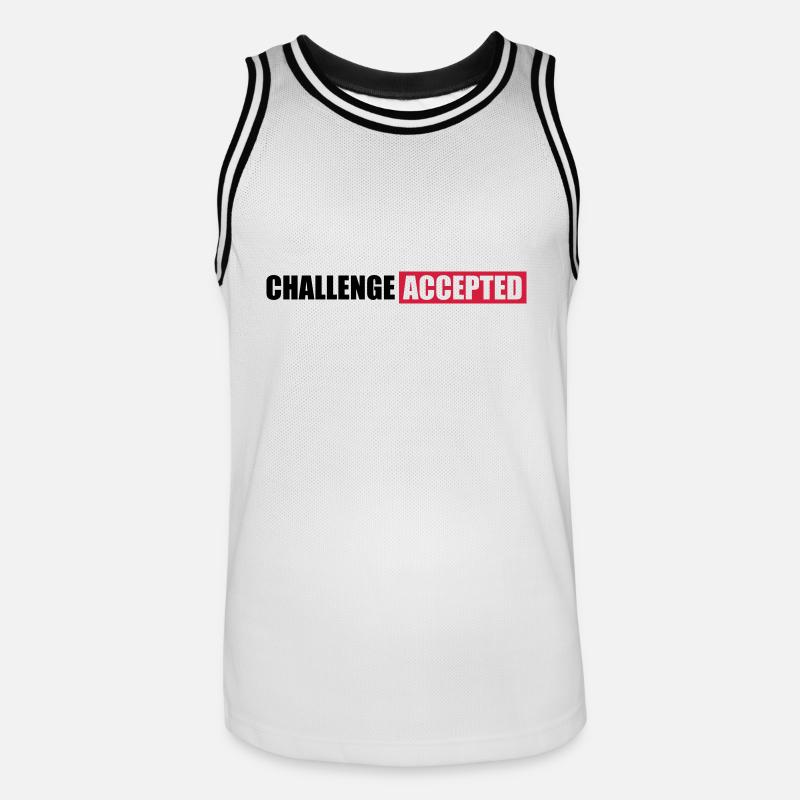 Challenge Accepted Text Design - Männer Basketball-Trikot - Weiß/Schwarz
