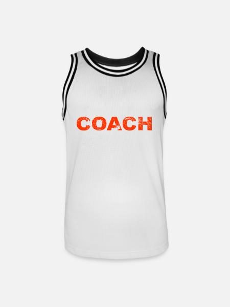 Coaching Trainer Training Spruch Coach - Männer Basketball-Trikot - Weiß/Schwarz