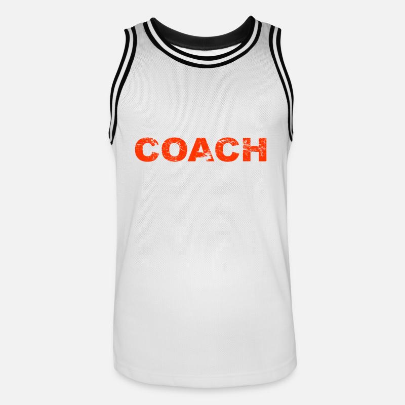 Coaching Trainer Training Spruch Coach - Männer Basketball-Trikot - Weiß/Schwarz